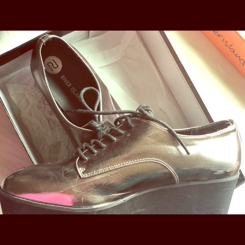 Pewter Metallic Flatforms